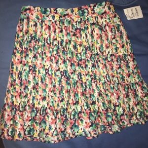 Floral Colorful Pleated Skirt